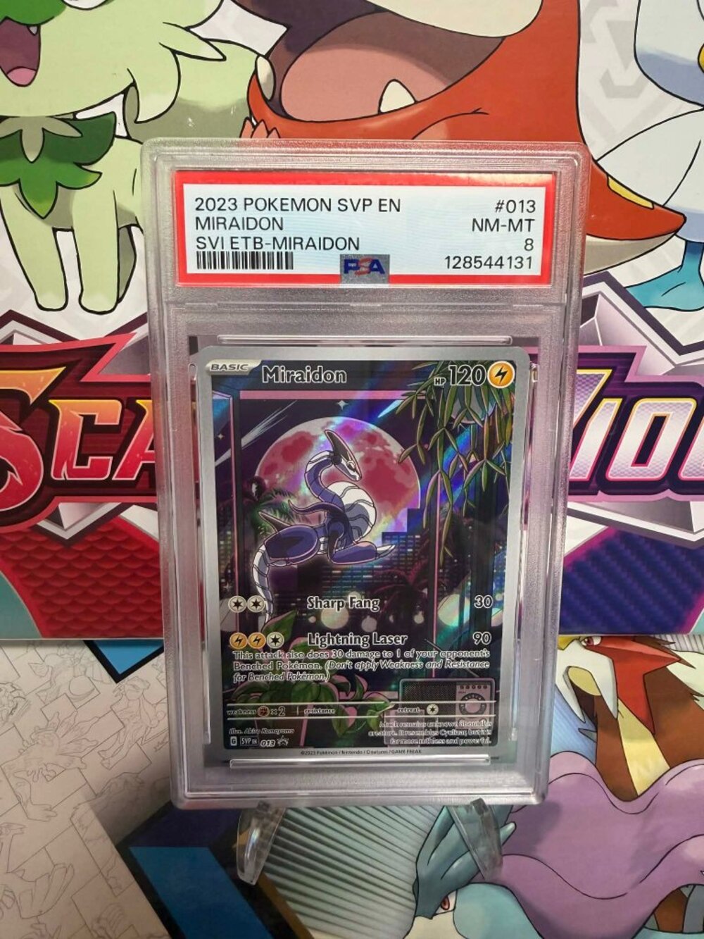 Pokemon Miraidon SVP 013 Black Star Promo - Scarlet & Violet ETB - PSA 8